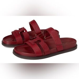 Women's Red Leather Slide Sandals size 8.5